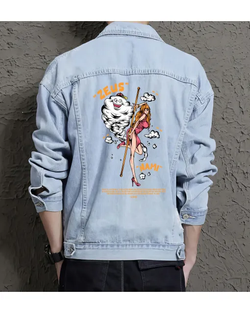 Namizeus Jean Jacket for Men – Gift for Teen Boys – Christmas Gift - Light Blue - Main View