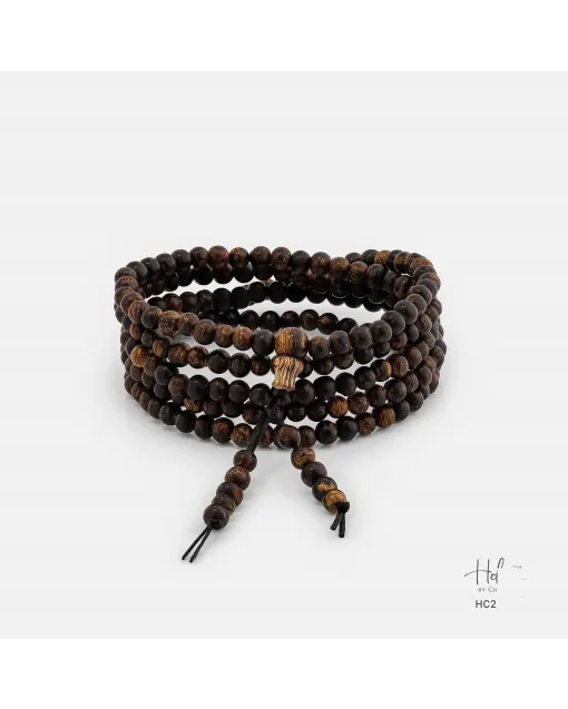Natural Agarwood Bracelet for Men and Women – Handcrafted Spiritual Gift for Daily Wear, Meditation – Brown Agarwood – Main View