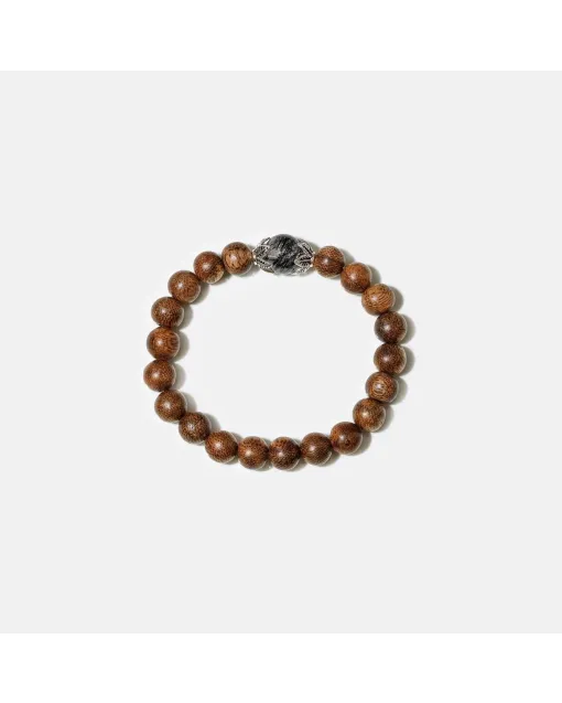 Natural Agarwood Bracelet for Men and Women – Handcrafted Spiritual Wood Bracelet for Daily Wear, Meditation – Brown Agarwood – Main View