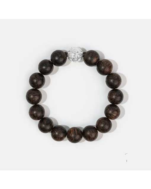 Natural Agarwood Bracelet for Men & Women – Handcrafted Calming Energy for Daily Wear, Meditation – Brown – Main View