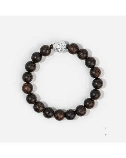 Natural Agarwood Bracelet for Spiritual Gift Buyers – Handcrafted Calming Energy for Daily Wear, Meditation – Brown – Main View