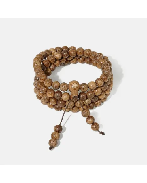 Natural Agarwood Bracelet for Women & Men – Handcrafted Wood Bracelet for Calming & Grounding Energy, Perfect for Daily Wear & Spiritual Gifts – Brown Agarwood – Main View