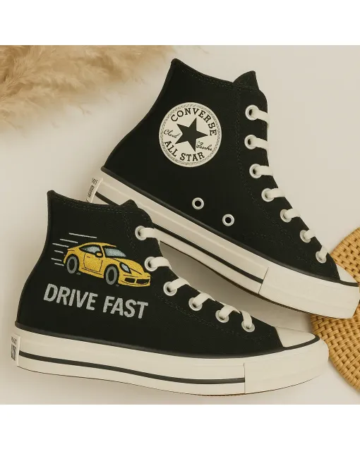 Pampas Grass Decorative Sneakers for Nature Lovers, Home Decor Enthusiasts – Unique Style for Everyday Wear, Home Styling - Custom Embroidered - Main View