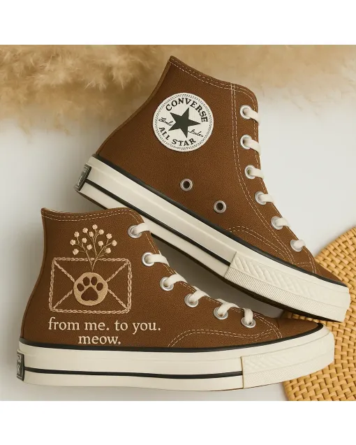 Paw Print Sneakers for Pet Lovers – Comfort and Style for Casual Walks, Pet Adoption Events – Perfect Gift for Animal Rescue Volunteers - Custom Embroidered - Main View