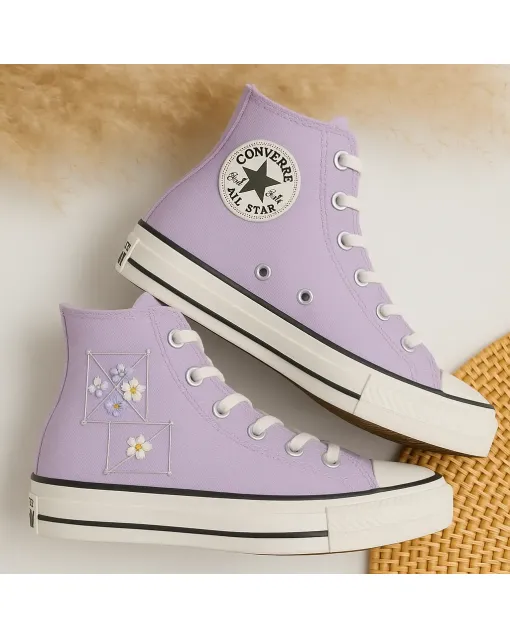 Petal Cage Sneakers for Women – Comfortable and Trendy Footwear for Casual Outings, Shopping Trips – Perfect Gift for Fashionistas - Custom Embroidered - Main View