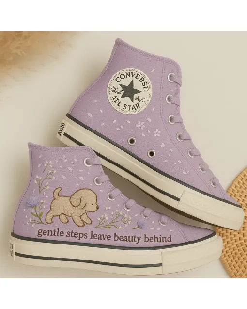 Puppy-inspired Sneakers for Dog Lovers – Comfortable and for Casual Walks, Pet Adoption Events –  Perfect Gift for Pet Enthusiasts - Custom Embroidered - Main View