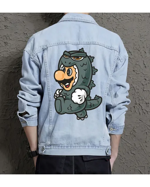 Retro Denim Jacket for Men – Gift for Vintage Enthusiasts – Father's Day - Light Blue - Main View