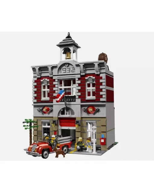 Fire Department Modular Building Block Set – Classic City Fire Station Model