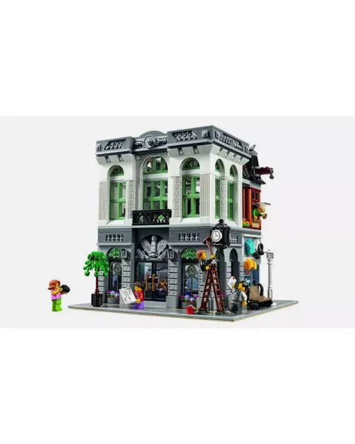 Brick Bank Modular Building Block Set – Classic City Finance Architecture Toy