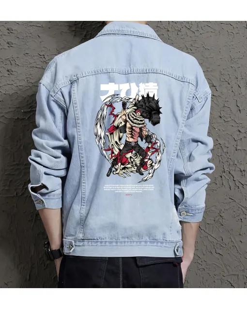 Shanks Jean Jacket for Men – Gift for Skater Guys – Birthday Present - Light Blue - Main View