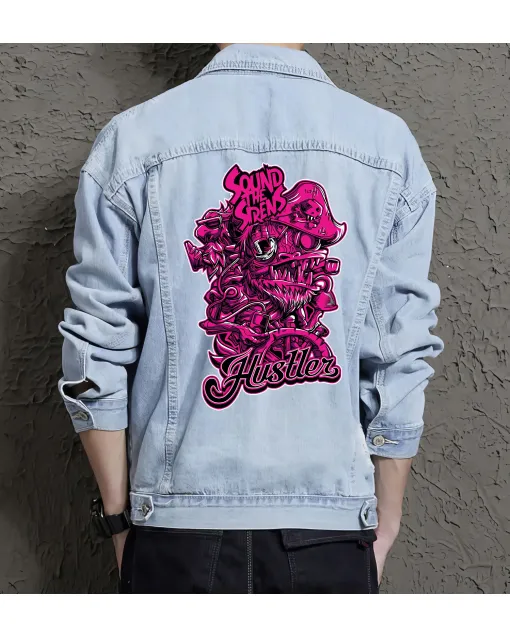 Shound the Sirens Jean Jacket for Men – Gift for Music Fans – Birthday Present - Light Blue - Main View