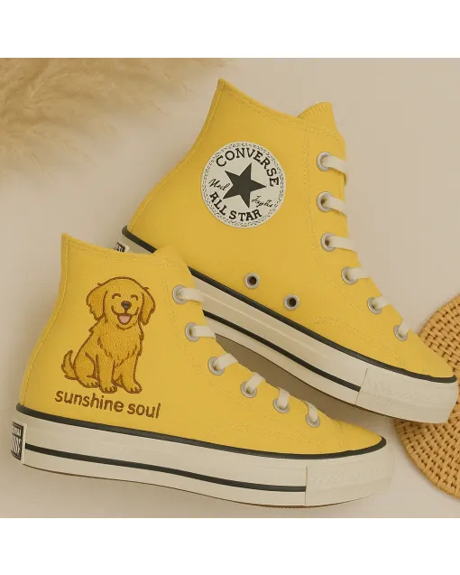 Stylish Sunny Sneakers for Women and Teens – Trendy Footwear for Casual Walks, Summer Outings – Perfect Gift for Fashionistas - Custom Embroidered - Main View