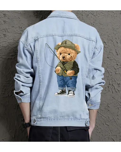 Teddingfishing Jean Jacket for Men – Gift for Teen Boys – Birthday Present - Light Blue - Main View