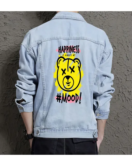 Teddy Bear Jean Jacket for Men – Gift for Teen Boys – Christmas Gift - Light Blue - Main View