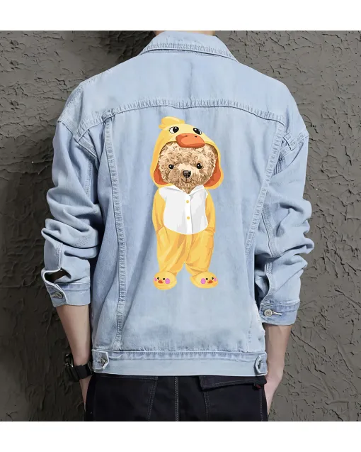 Teddy Duckset Jean Jacket for Men – Gift for Streetwear Fans – Christmas Gift - Light Blue - Main View