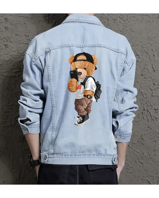 Teddy Inschool Jean Jacket for Men – Gift for Teen Boys – Back-to-school Gift - Light Blue - Main View