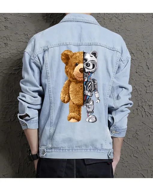 Teddy Towfront Jean Jacket for Men – Gift for Teen Boys – Birthday Present - Light Blue - Main View