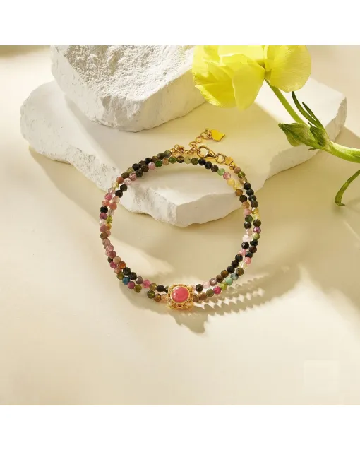 Tourmaline Healing Bracelet for Women – Energy-boosting Crystal Gift for Calm, Protection & Balance –  – Main View