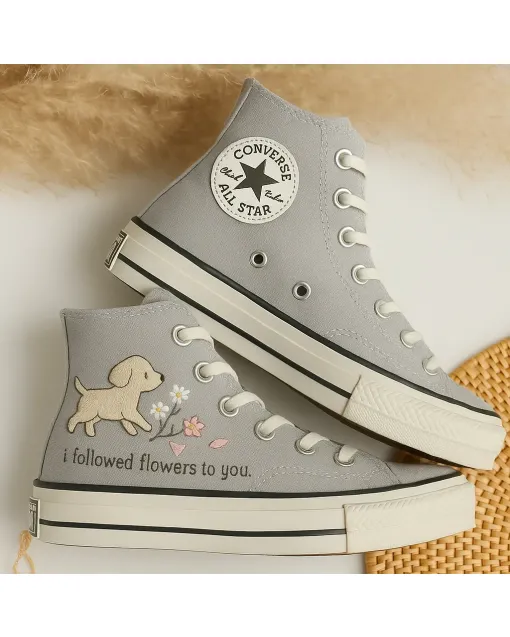 Trail-ready Petal Sneakers for Dog Lovers – Comfortable and Stylish Footwear for Outdoor Adventures and Pet Adoption Events - Custom Embroidered - Main View