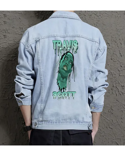 Travis Jean Jacket for Men – Gift for Urban Trendsetters – Birthday Present - Light Blue - Main View