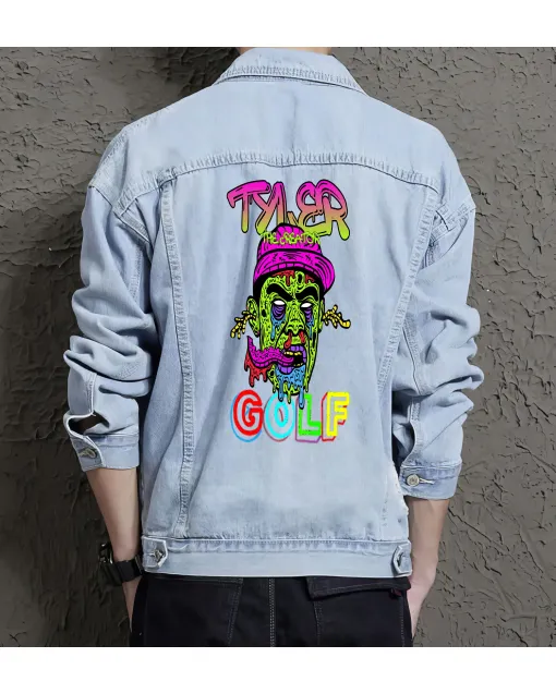 Tyler Jean Jacket for Men – Gift for Skater Guys – Birthday Present - Light Blue - Main View
