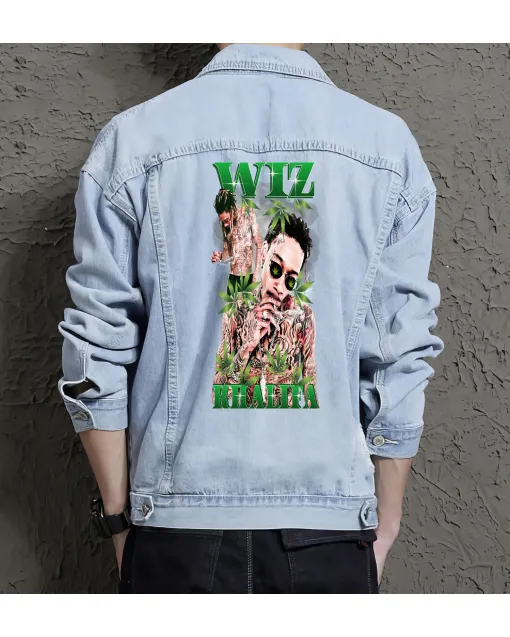 Wiz Jean Jacket for Men – Gift for Urban Teens – Birthday Present - Light Blue - Main View