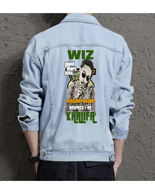 Wiz Jean Jacket for Men – Gift for Urban Teens – Christmas Gift - Light Blue - Main View