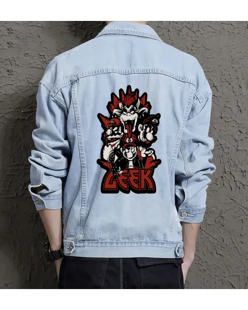 Zeek Men's Denim Jacket - Stylish Gift for Him - Classic Design for Christmas - Graduation Present - Light Blue - Main View