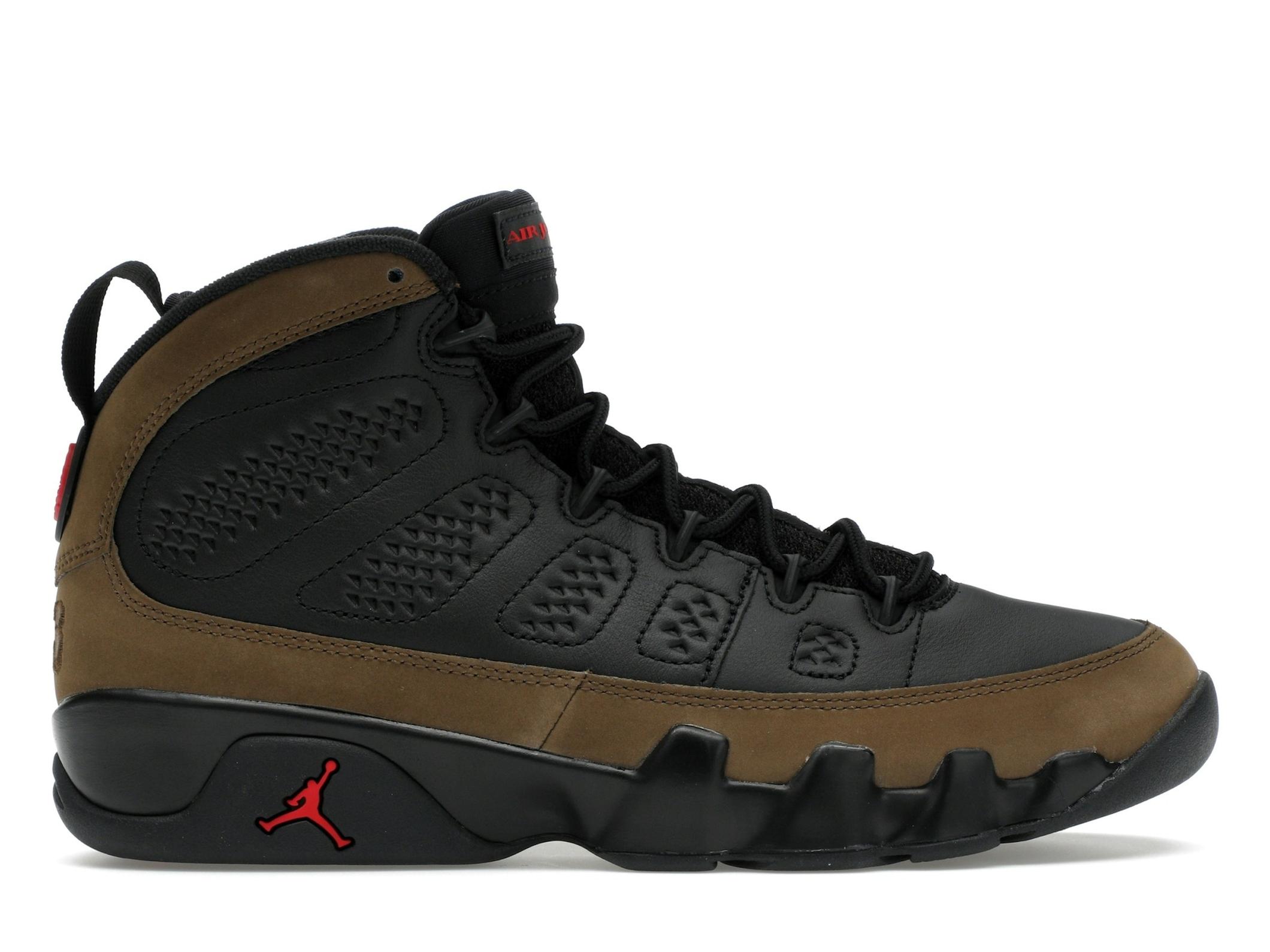 Minomog Air Jordan 9 Retro “Olive” — Black/True Red Sneaker | HV4794-030