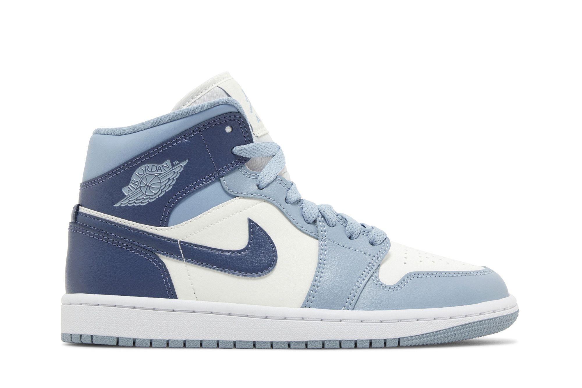 Minomog Jordan 1 Mid Diffused Blue Women’s BQ6472-140 | White Blue Grey Retro Sneakers