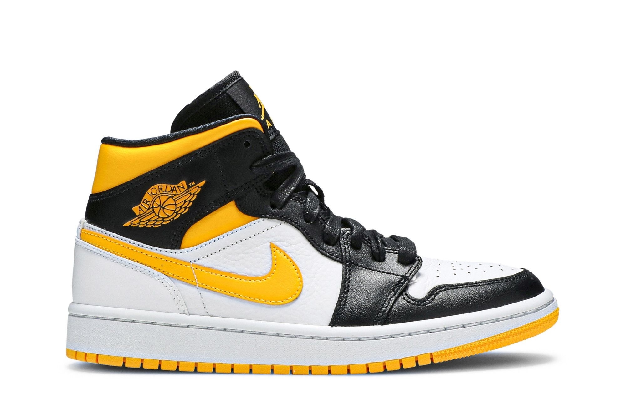 Jordan 1 Mid Laser Orange Black Women’s CV5276-107 | White Yellow Black Retro Sneakers