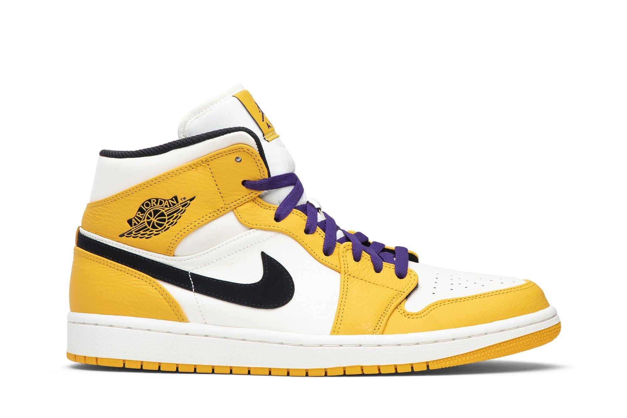 Minomog Jordan 1 Mid SE Lakers 852542-700 | University Gold Black Pale Ivory Court Purple Retro Sneaker