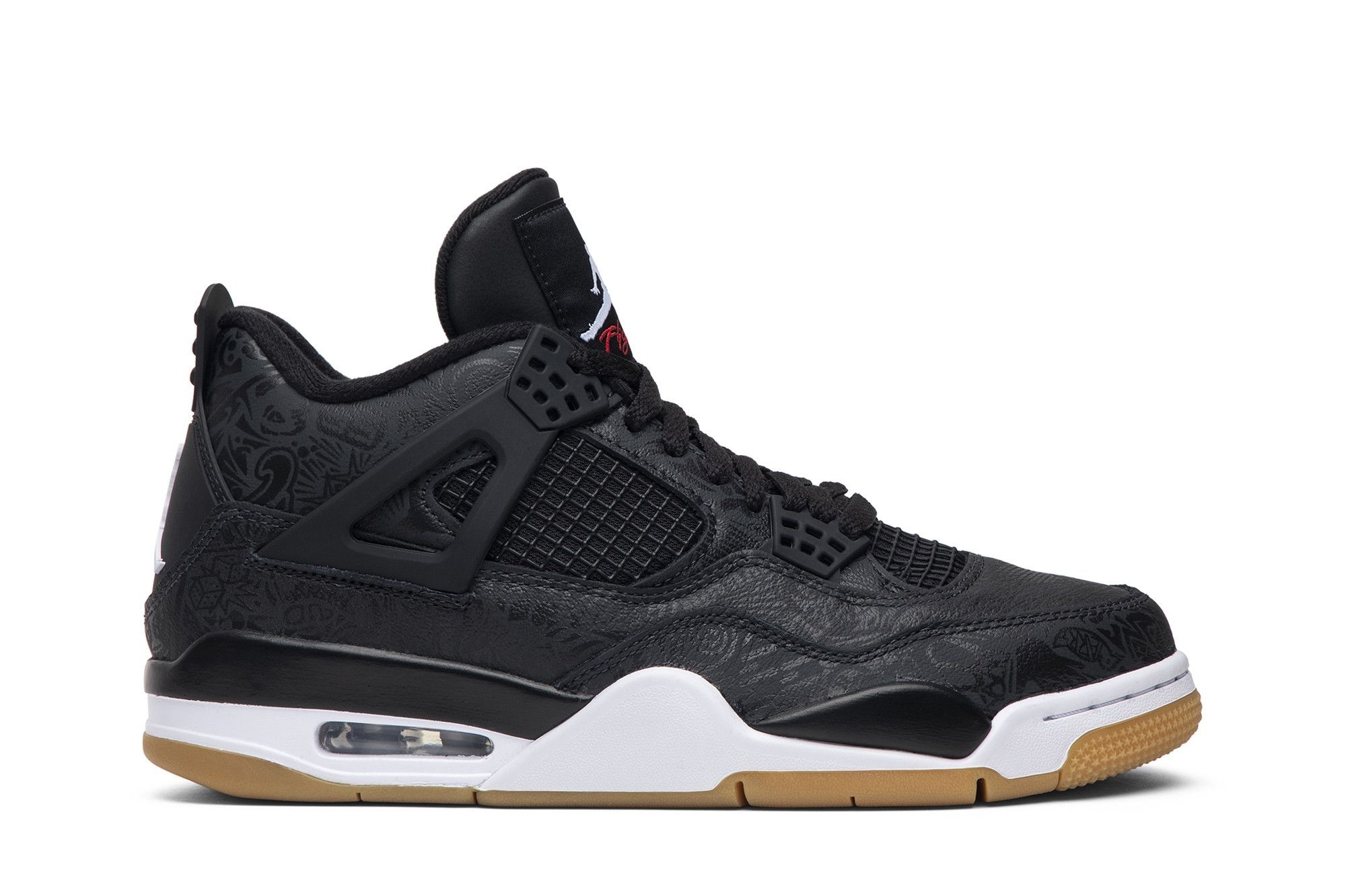 Minomog Jordan 4 Retro Laser Black Gum CI1184-001 | Black Gold Gum Retro Sneakers