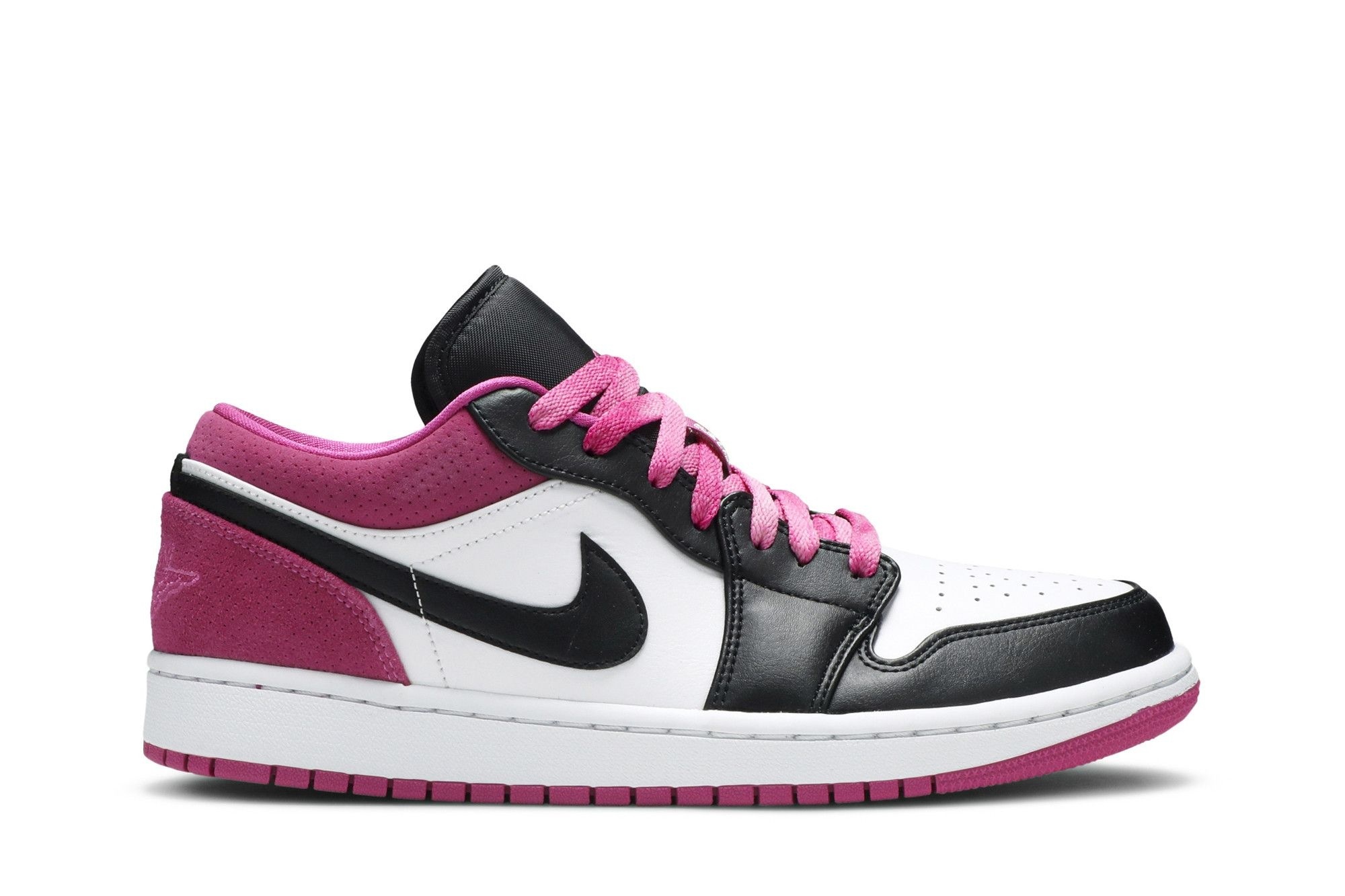 Minomog Jordan 1 Low Black Active Fuchsia CK3022-005 | Black Pink Retro Sneakers
