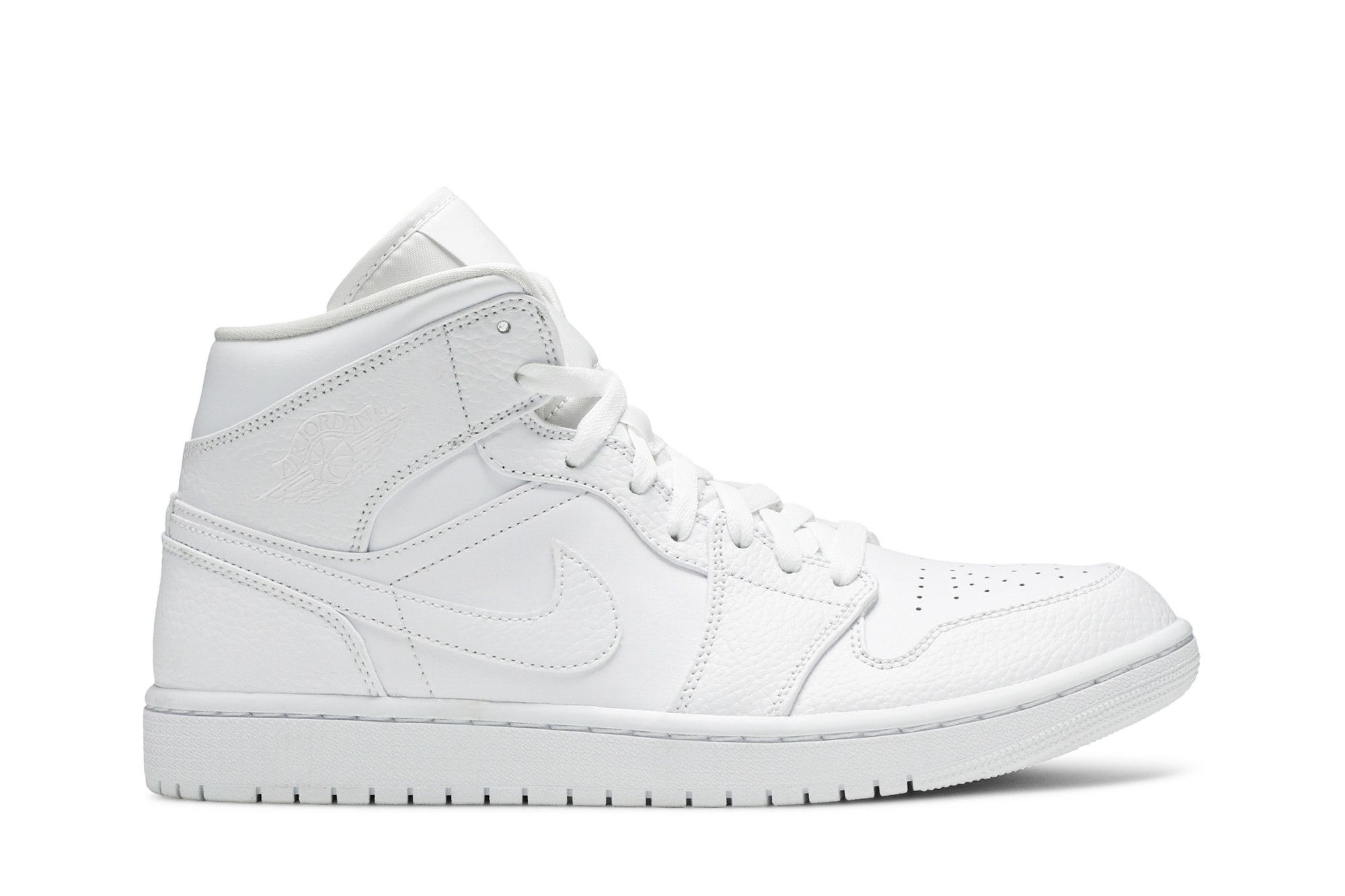 Minomog Jordan 1 Mid Triple White 2 554724-130 | All-White Leather Mid Sneaker