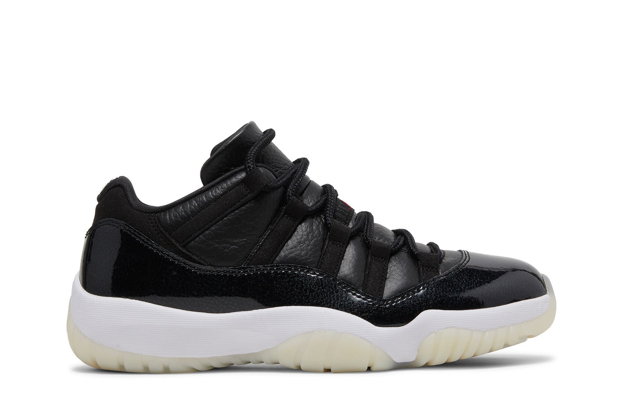 Minomog Jordan 11 Retro Low 72-10 AV2187-001 | Black Red Premium Leather Retro Sneakers