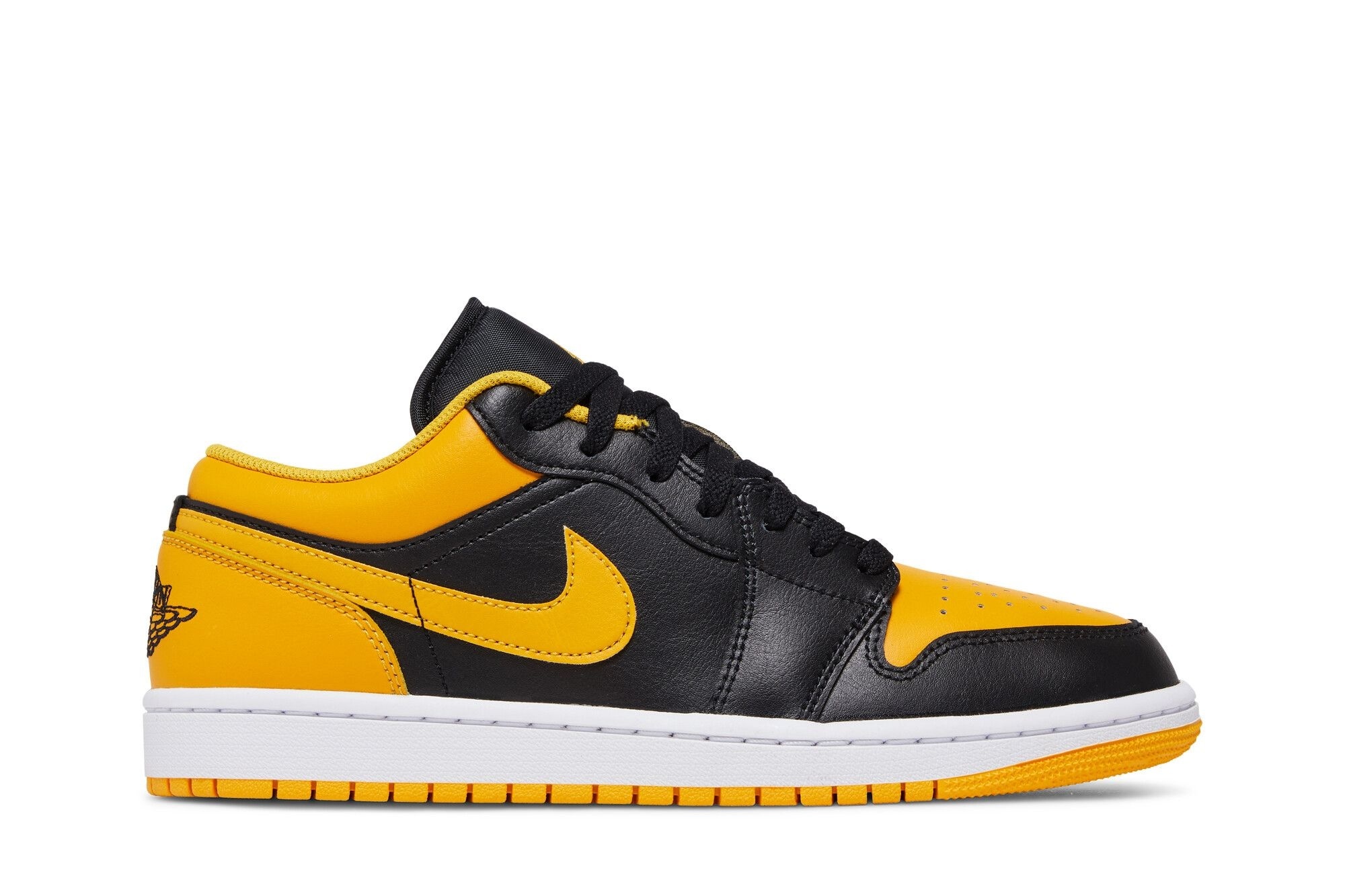 Minomog Jordan 1 Low ‘Yellow Ochre’ 553558-072 | Black Yellow Ochre White Leather Sneaker