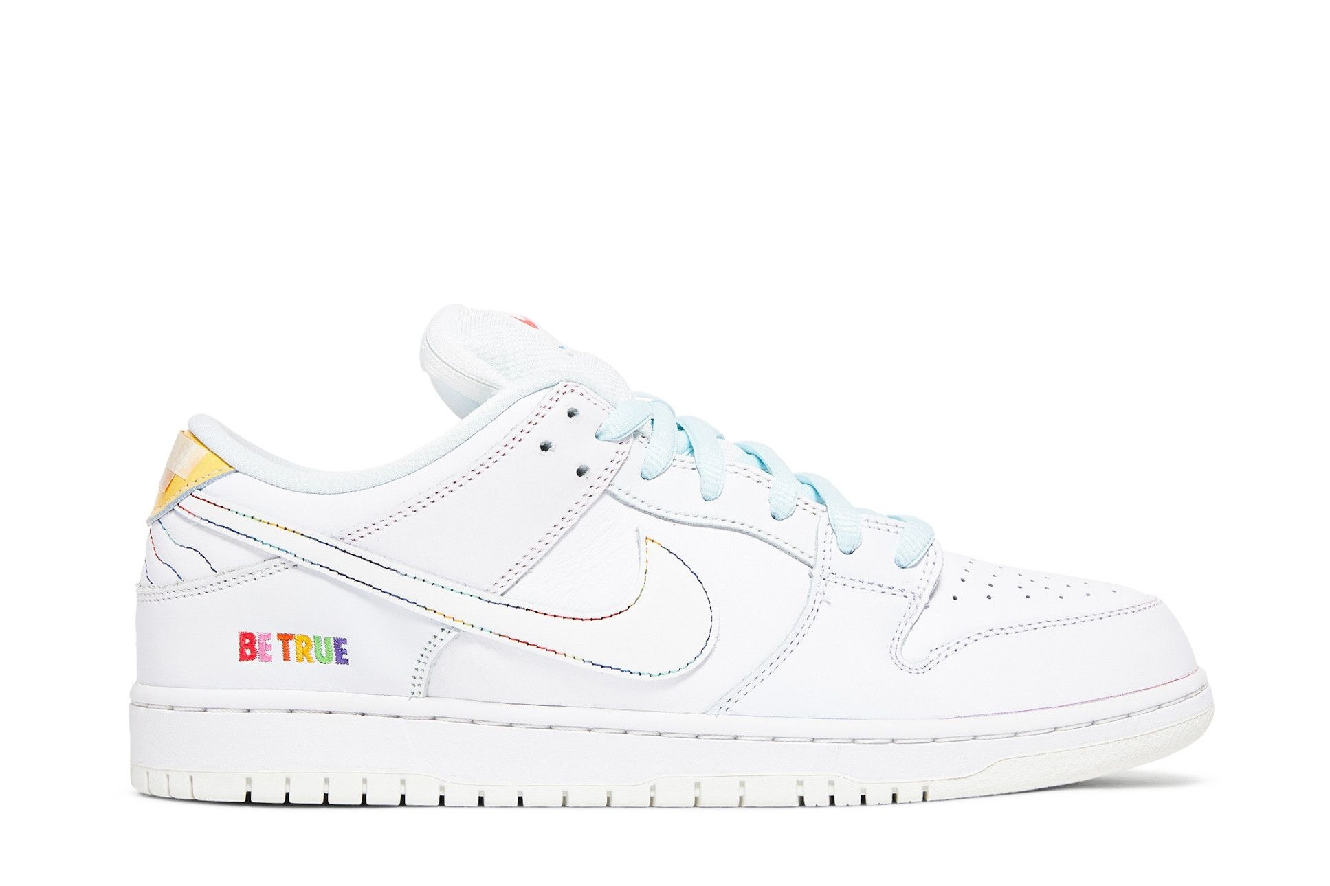 Minomog SB Dunk Low Pro Be True DR4876-100 | White Multi Leather Skate Sneaker