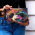 Vibrant and colorful panda design with intricate patterns makeup bag