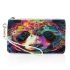 Vibrant and colorful panda design with intricate patterns makeup bag