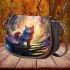 Whimsical Cat in the Candy Wonderland Saddle Bag