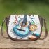 music note and guitar and pop music 1980s Saddle Bag
