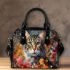 Cozy Cat Among Flowers Shoulder Handbag