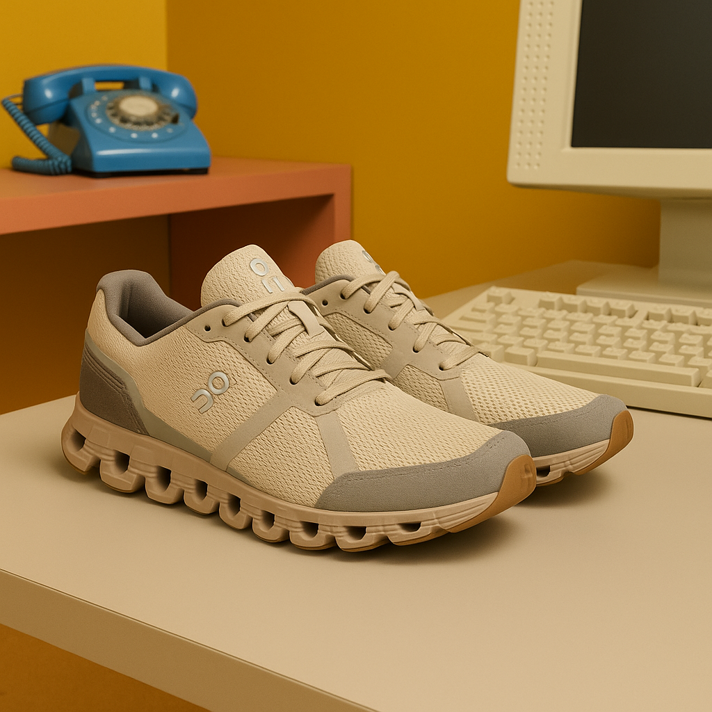 A close-up of On shoes perfect for standing all day at work.