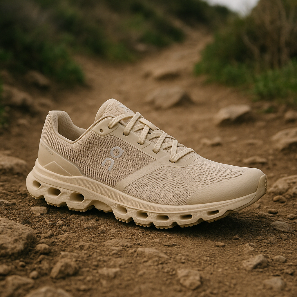 On Cloudsurfer running shoe featured on an outdoor trail.